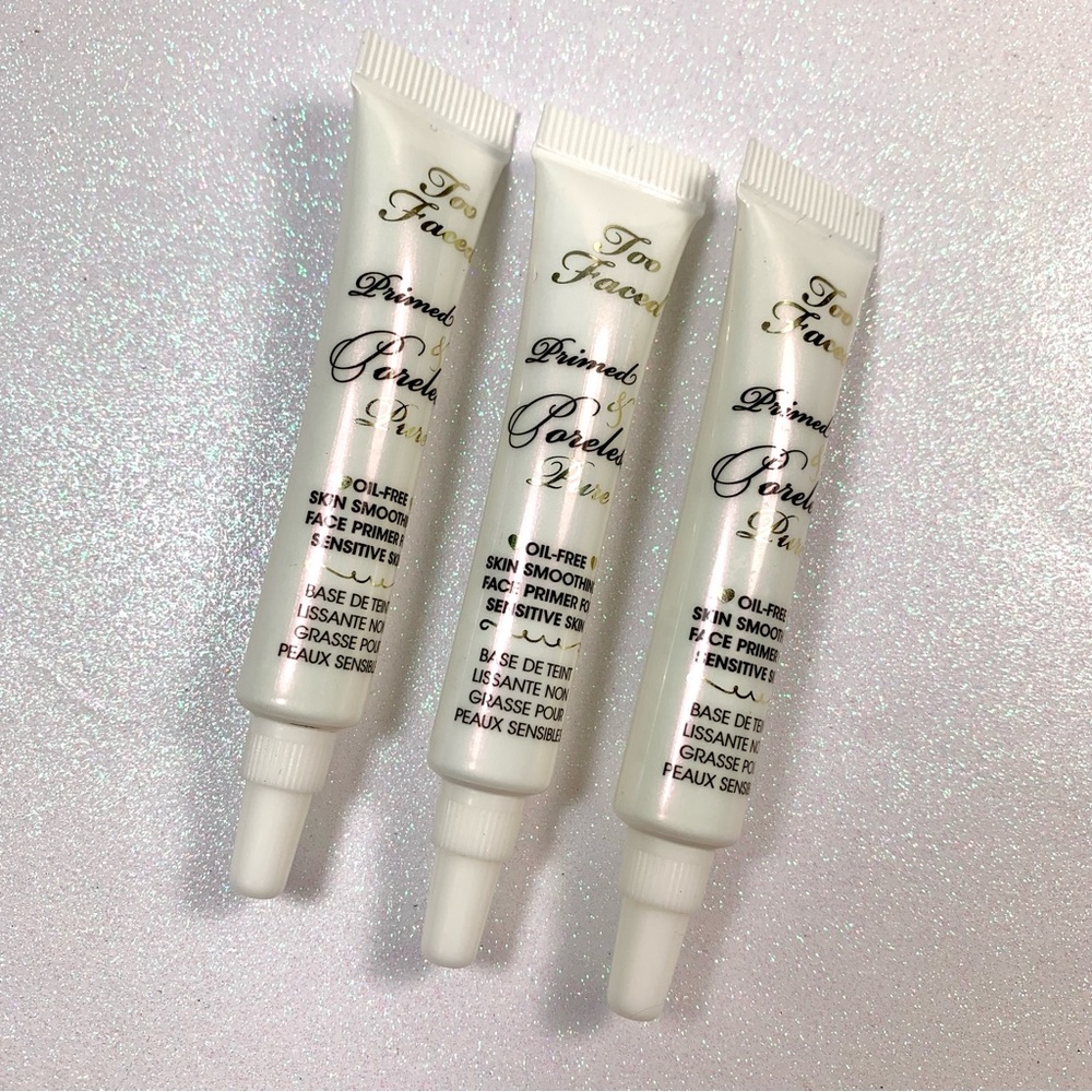 Too Faced Primed & Poreless Face Primer DELUXE SAMPLE BUNDLE OF 3 NWOB